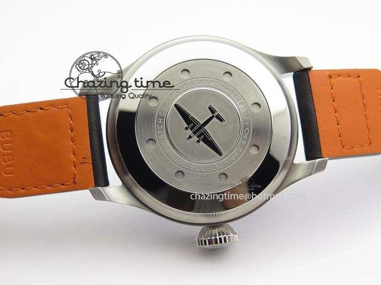 MIROTIME 0306 GoodFit Big Pilot Real PR IW500912 ZF Best Edition Black Dial On Black Leather Strap A 7287